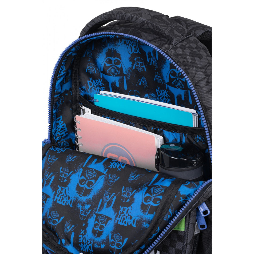 Star Wars Coolpack-Schulset, 3-Kammer-Rucksack „Jerry“ (15") mit konturiertem Rücken und verstellbaren Schultergurten sowie Federmäppchen „Jumper 3“ mit Zubehör