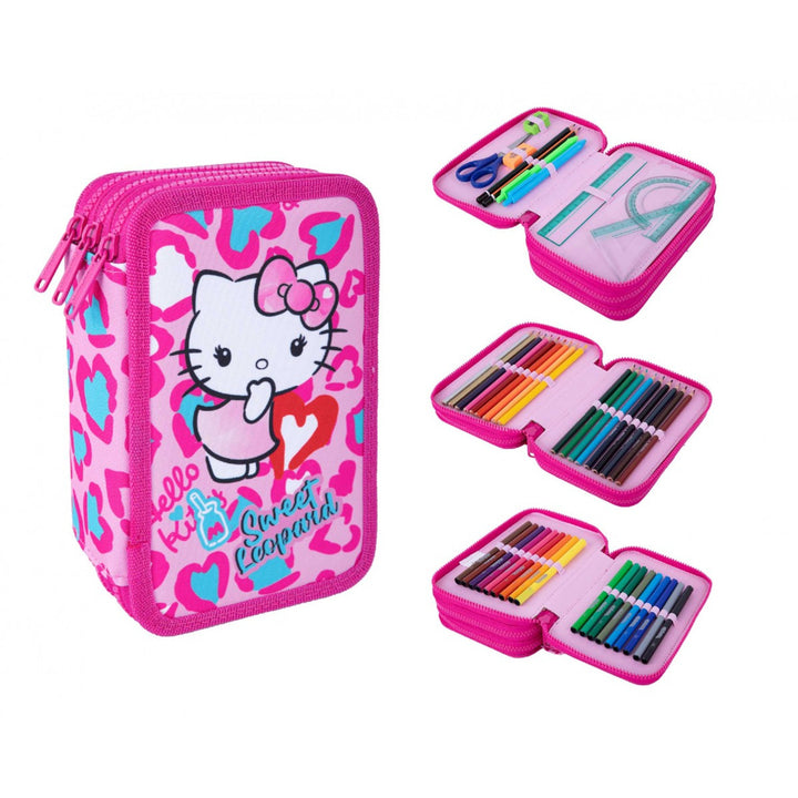 Hello Kitty Coolpack-Schulset, 3-Fächer-Rucksack „Jerry“ (15"), Federmäppchen „Jumper 3“ mit Zubehör sowie eine Sporttasche für Schuhe