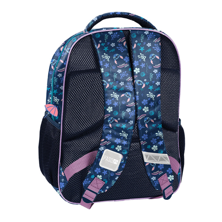 Stitch Paso-Schulset, Rucksack mit zwei Fächern, reflektierenden Elementen und versteiftem Rücken, Federmäppchen ohne Inhalt und mit Halterungen für Schreibutensilien, Schuhbeutel, der auf den Rücken geschnallt werden kann, DS26XX