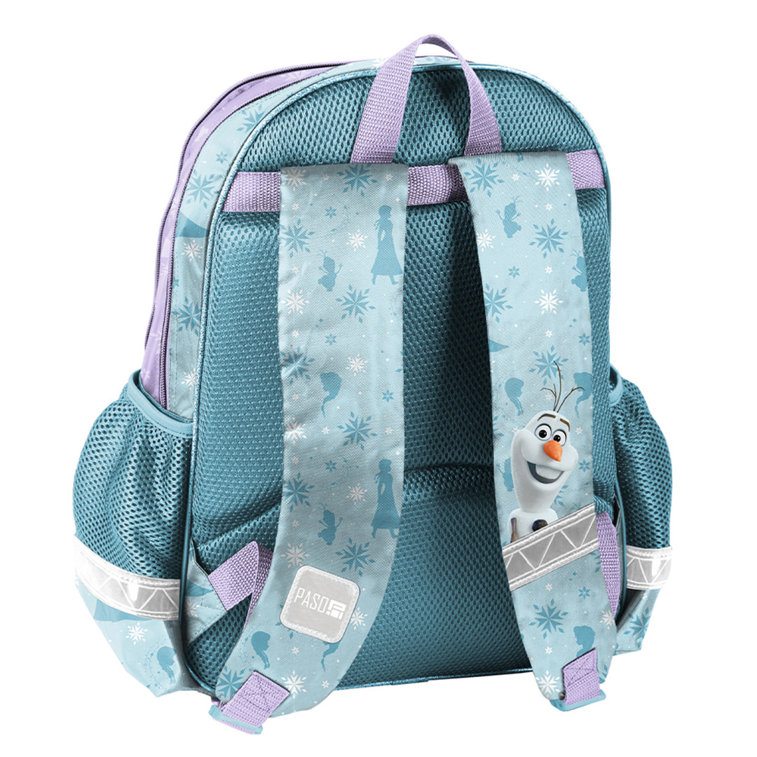 Frozen Paso Schulset, Rucksack mit zwei Fächern, verstellbaren Schultergurten und versteiftem Rücken, Federmäppchen mit Zubehör und Halterungen für Schreibutensilien, Schuhbeutel, der auf den Rücken geschnallt werden kann, DF26AA