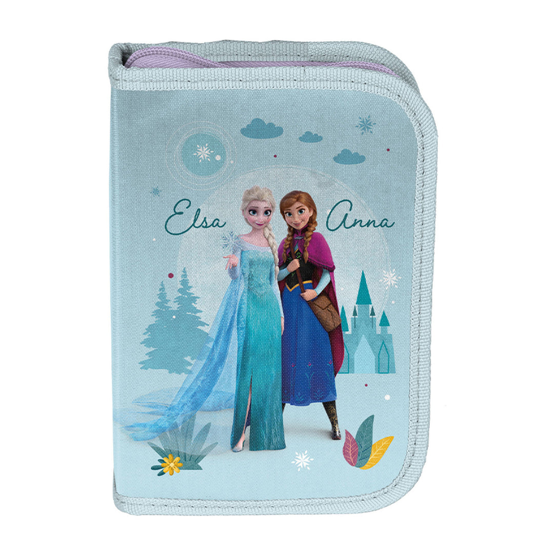 Frozen Paso Schulset, Rucksack mit zwei Fächern, verstellbaren Schultergurten und versteiftem Rücken, Federmäppchen mit Zubehör und Halterungen für Schreibutensilien, Schuhbeutel, der auf den Rücken geschnallt werden kann, DF26AA