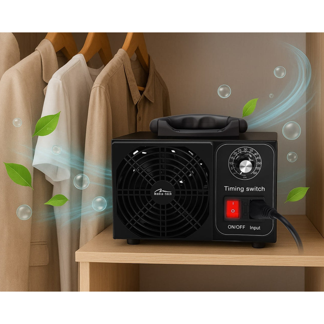 Professioneller Ozonator zur Desinfektion und Luftreinigung, Mediatech, Ozonausstoß: 60.000 mg/h, TIMER, Leistung: 140 W, Metallgehäuse
