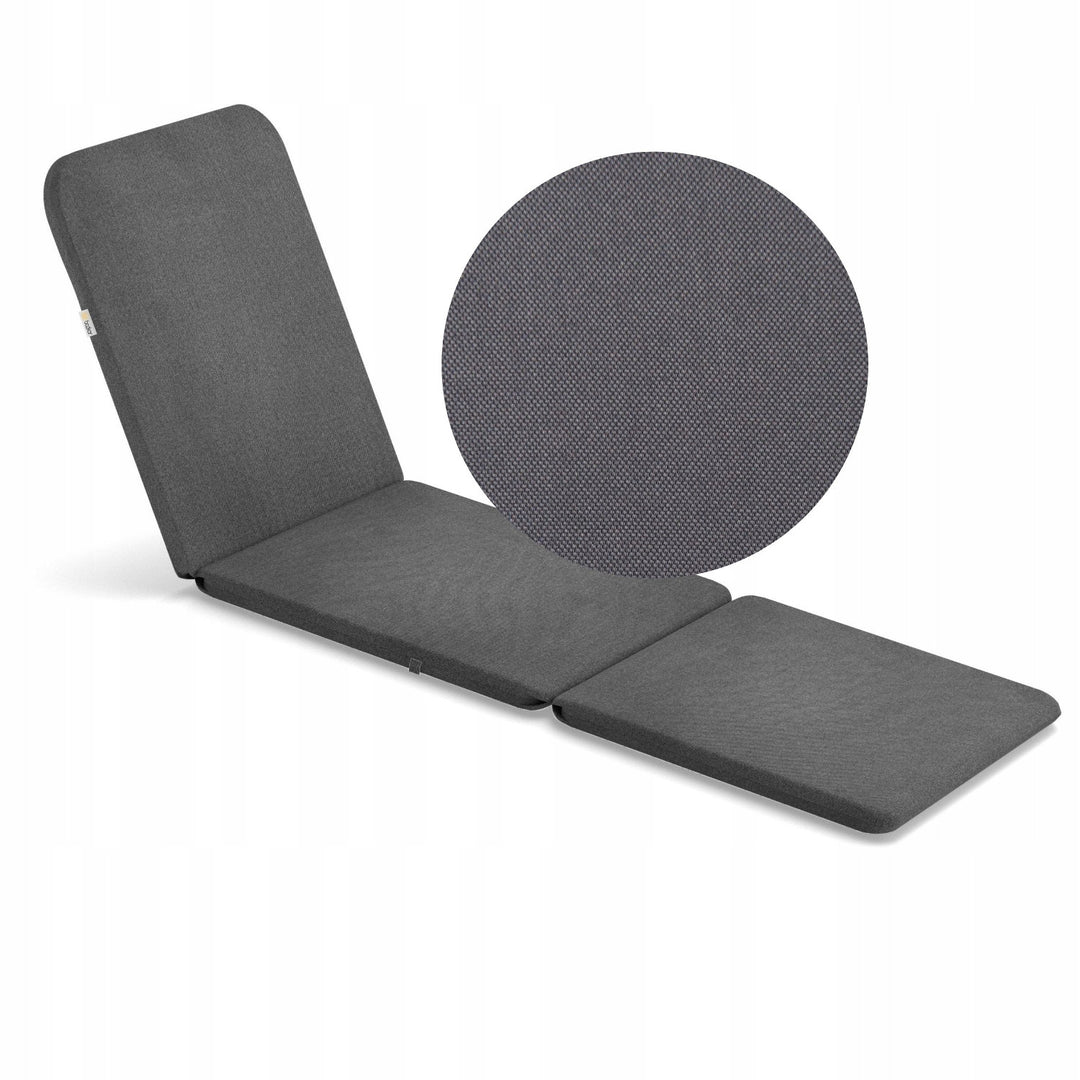 Kissen für den Liegestuhl Jaipur, Farbe Dunkelgrau, Stoff S-500, Größe 190 x 60 cm, zwei Befestigungssysteme, wasserabweisend, vollständig waschbar, S-49, 2 Stück