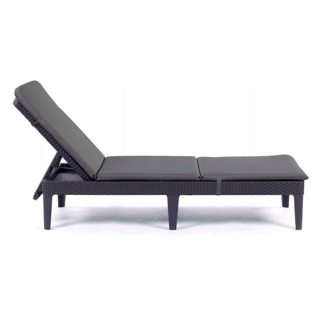 Kissen für den Liegestuhl Jaipur, Farbe Dunkelgrau, Stoff S-500, Größe 190 x 60 cm, zwei Befestigungssysteme, wasserabweisend, vollständig waschbar, S-49, 2 Stück