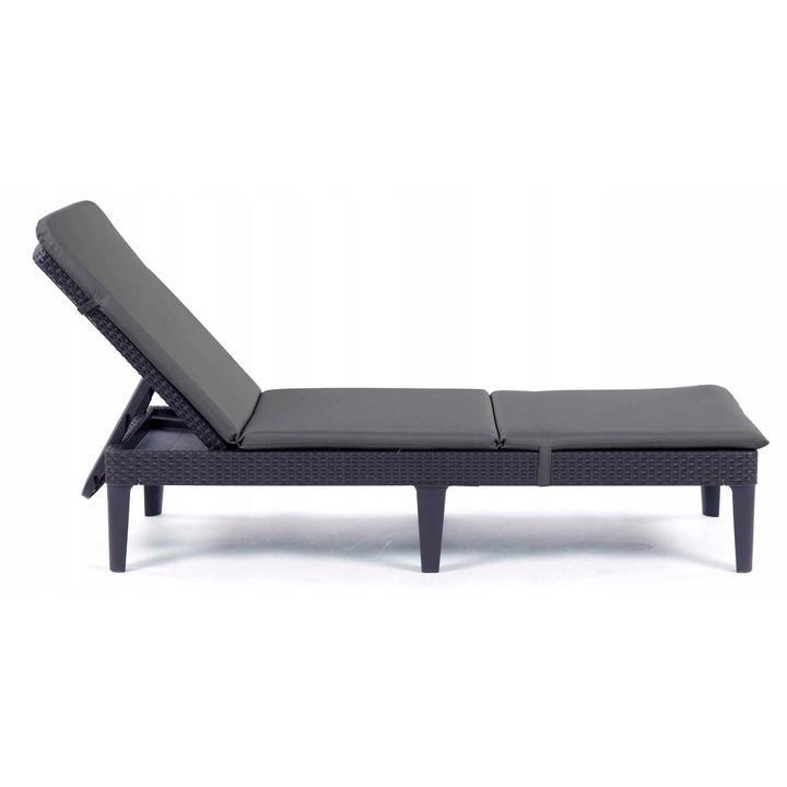 Kissen für den Liegestuhl Jaipur, Farbe Dunkelgrau, Stoff S-500, Größe 190 x 60 cm, zwei Befestigungssysteme, wasserabweisend, vollständig waschbar, S-49, 2 Stück