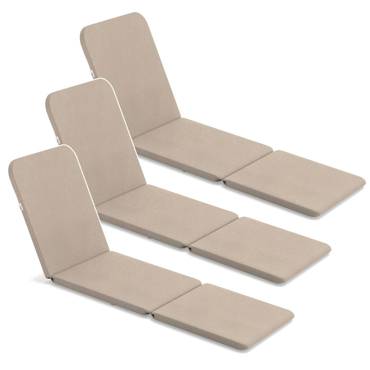 Kissen für den Liegestuhl „Jaipur“, Farbe: Beige, Stoff: S-550 Melange, Größe: 190 x 60 cm, zwei Befestigungssysteme, wasserabweisend, vollständig waschbar, Melange S-21, 3 Stück