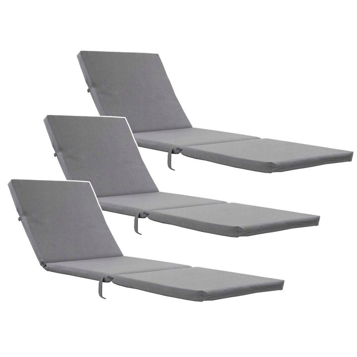 Kissen für den Liegestuhl Daytona, Farbe: Grau, Stoff: S-550 Melange, Größe: 192 x 64 cm, Befestigung mit Gummiband, wasserabweisend, Melange S-23, 3 Stück