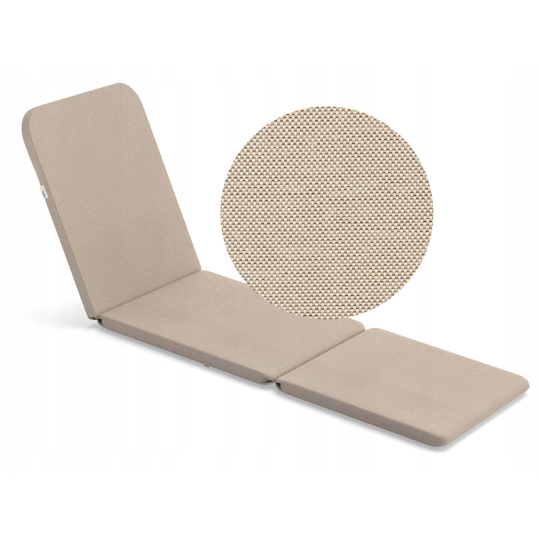 Verstellbare Gartenliege „Jaipur Sun Lounger“ in Cappuccino + Liegenkissen „Jaipur“, Farbe Beige, Stoff S-550 Melange, Größe 190 x 60 cm