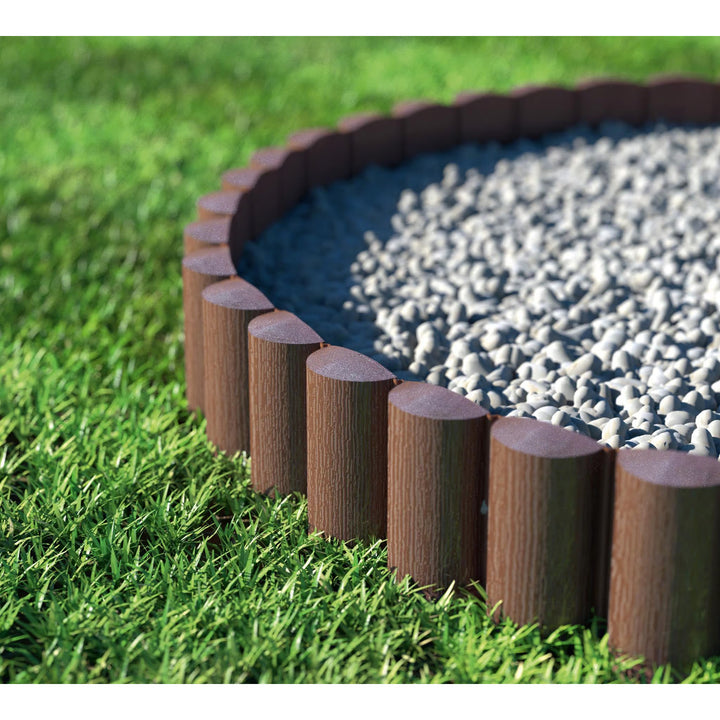 Cellfast-Gartenzaun, Holzoptik, frostbeständig, Länge 14,4 m, Farbe: Braun, 34-031