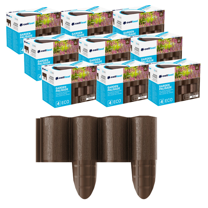 Cellfast-Gartenzaun, Holzoptik, frostbeständig, Länge 21,6 m, Farbe: Braun, 34-031