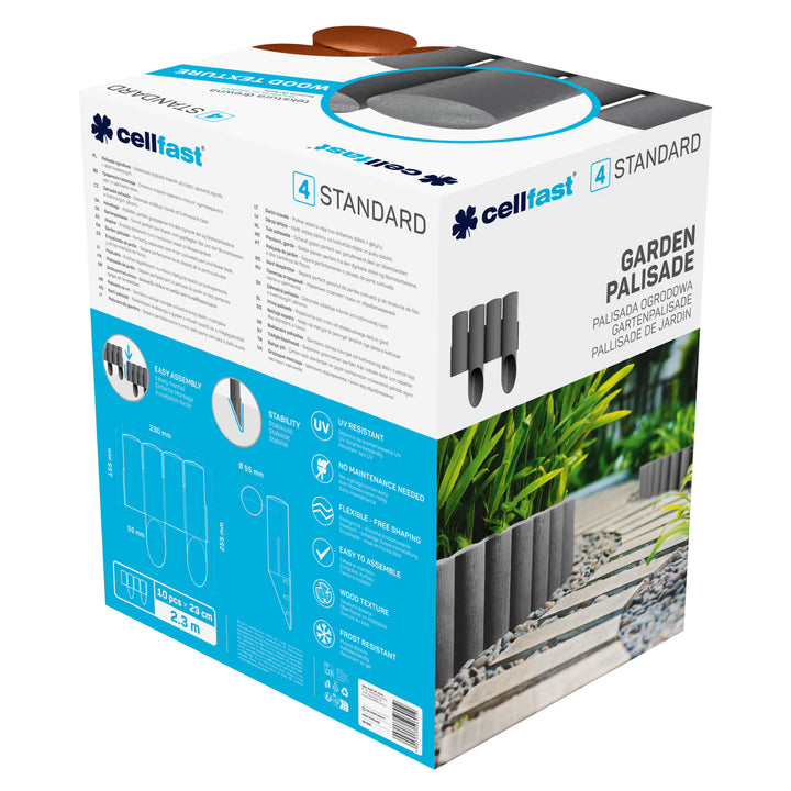 Cellfast-Gartenzaun, Holzoptik, frostbeständig, Länge 13,8 m, ziegelrot, 34-043