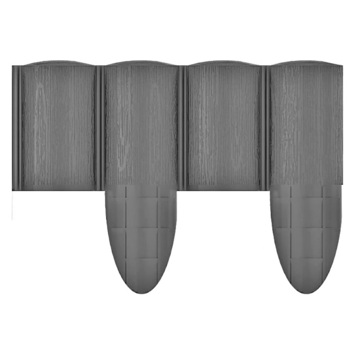 Cellfast-Gartenzaun, Holzoptik, frostbeständig, Länge 14,4 m, Farbe Graphit, 34-054
