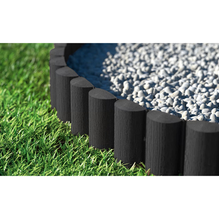 Cellfast-Gartenzaun, Holzoptik, frostbeständig, Länge 7,2 m, Farbe Anthrazit, 34-032