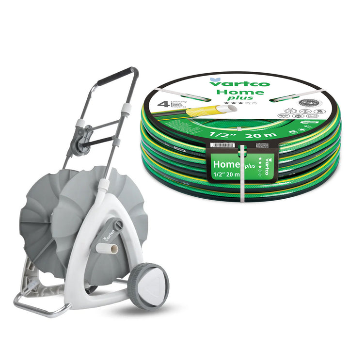 Gartenschlauchwagen 1/2" 45 m + Gartenschlauch Vartco Home Plus 1/2" 20 m Agaplast