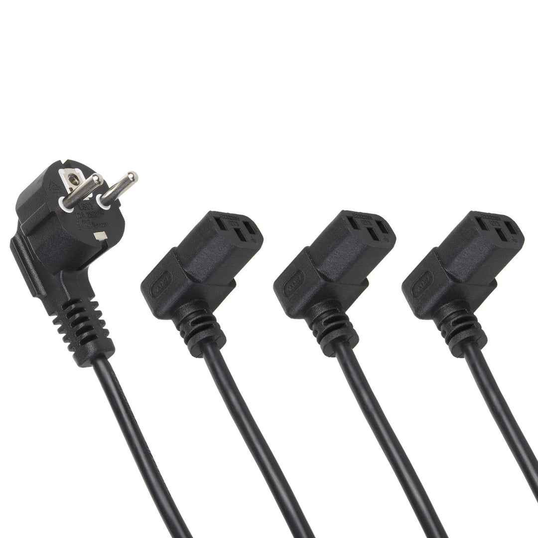 Maclean-Netzkabel, abgewinkelt, 3-polig, EU-Stecker, 1,5 m, MCTV-851, 3 Stück