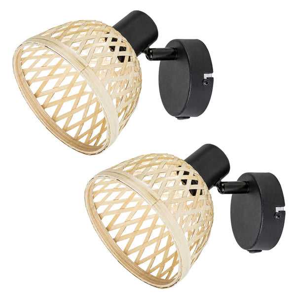Wandleuchte Rabalux Rattan, E14-Fassung, max. 15 W, 3133