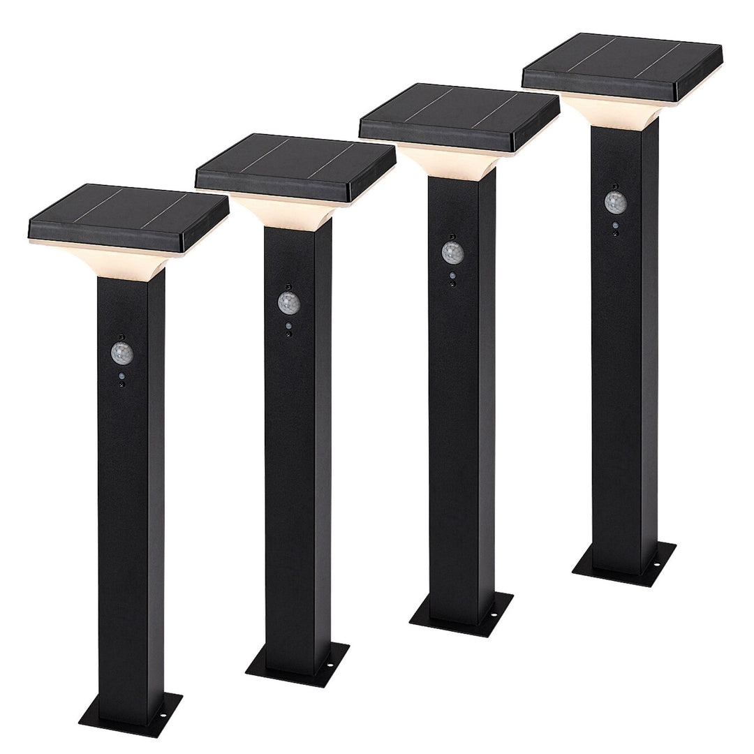 Rabalux-Lampe, für den Außenbereich, solarbetrieben, Stehlampe, LED 4 W, IP44, schwarz, Geleen, 4 Stück