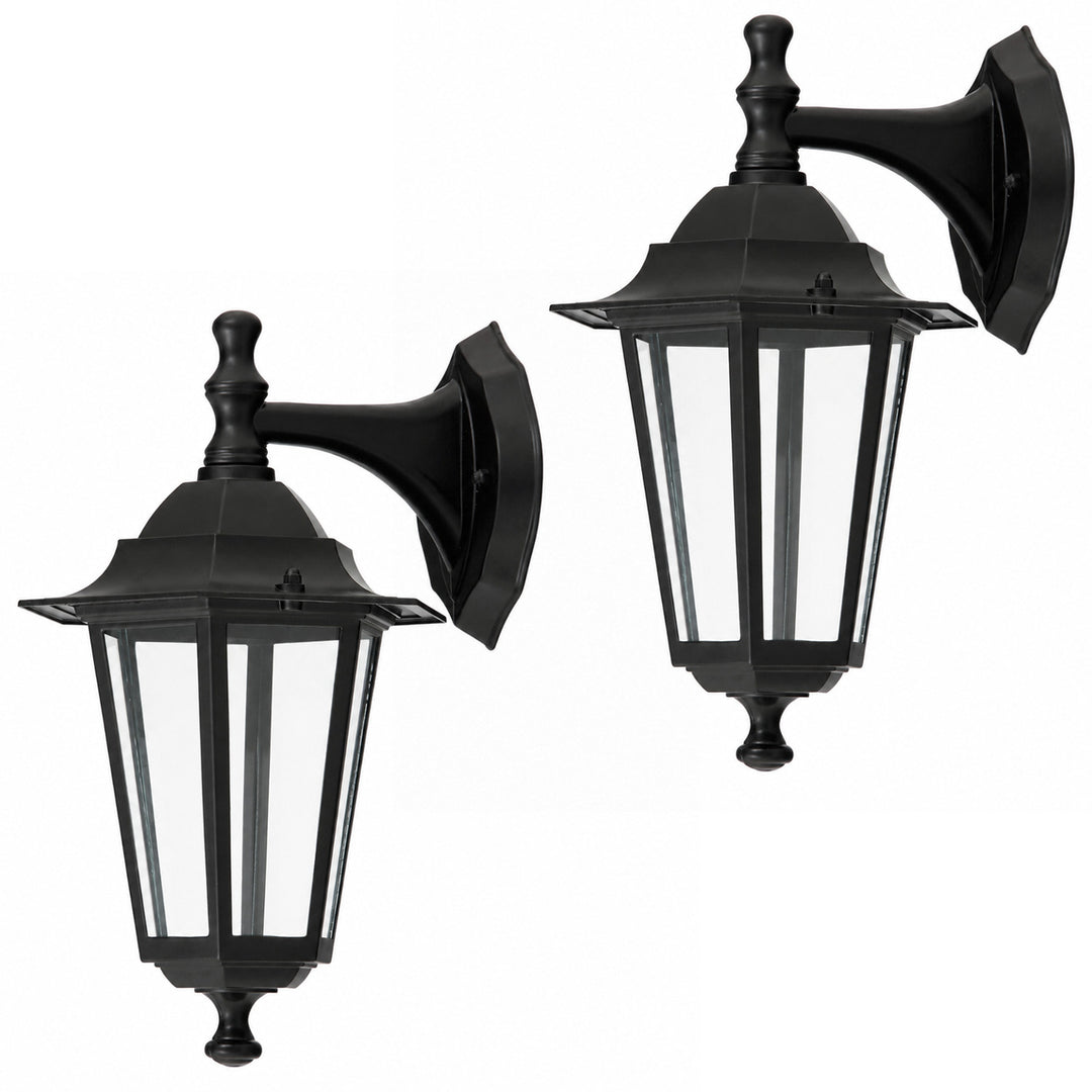 Rabalux-Wandleuchte, für den Außenbereich, IP43, E27, max. 60 W, schwarz, Velence, 2 Stück