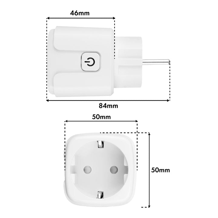 Ferngesteuerte WLAN-Steckdose von GreenBlue, Android/iOS/Alexa/Google Home, Timer, Leistungsmesser, max. 16 A/3840 W, GB735 W, 3 Stück