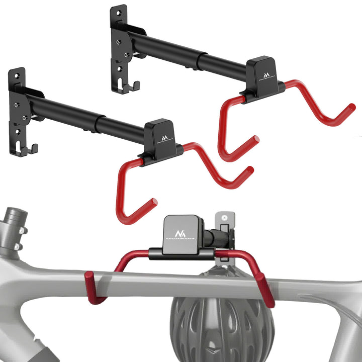 Maclean Fahrradhalterung / Wandhalterung, horizontal, Stahl, max. Belastbarkeit 30 kg, Winkelverstellbar, MC-172, 2 Stück