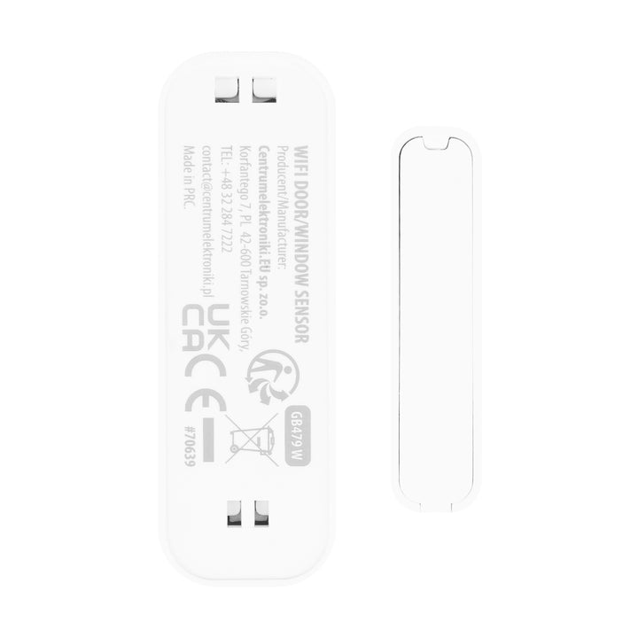 Drahtloser Reed-Schalter / WLAN-Öffnungssensor GreenBlue, Android/iOS, für Türen / Fenster, 3,0 V DC, LR03x2, GB479 W + 2x R-03 LR03 AAA-Alkalibatterie Varta Industrial 4003