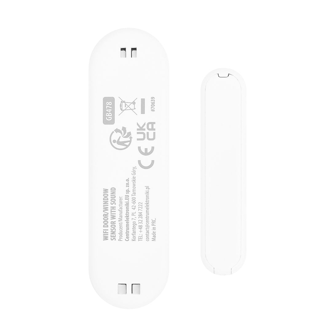 Drahtloser Reed-Schalter / WLAN-Öffnungssensor von GreenBlue, Android/iOS, für Türen / Fenster, 3,0 V DC, LR03x2, mit Alarm, GB478, 2 Stück + 4x AAA-Alkalibatterie Varta Industrial 4003