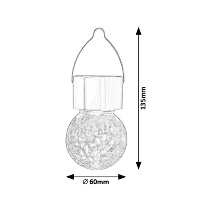 Rabalux Yola Solarlampe, 1 lm, IP44, Farbe: Satin-Chrom, LED 0,06 W, 7850