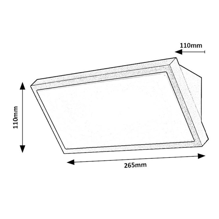 Rabalux Rapla2 LED-Leuchte 18 W, schwarz, IP65, Energieeffizienzklasse F, Lichtfarbtemperatur einstellbar auf 2700, 4000, 6500 K, 77150
