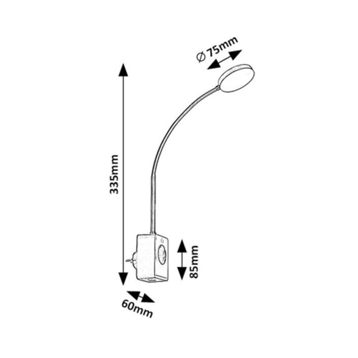 Wandleuchte Rabalux Tivro, LED 4 W, schwarz, IP20, 3 Farbtemperaturen: 3000, 4000, 6000, 71284