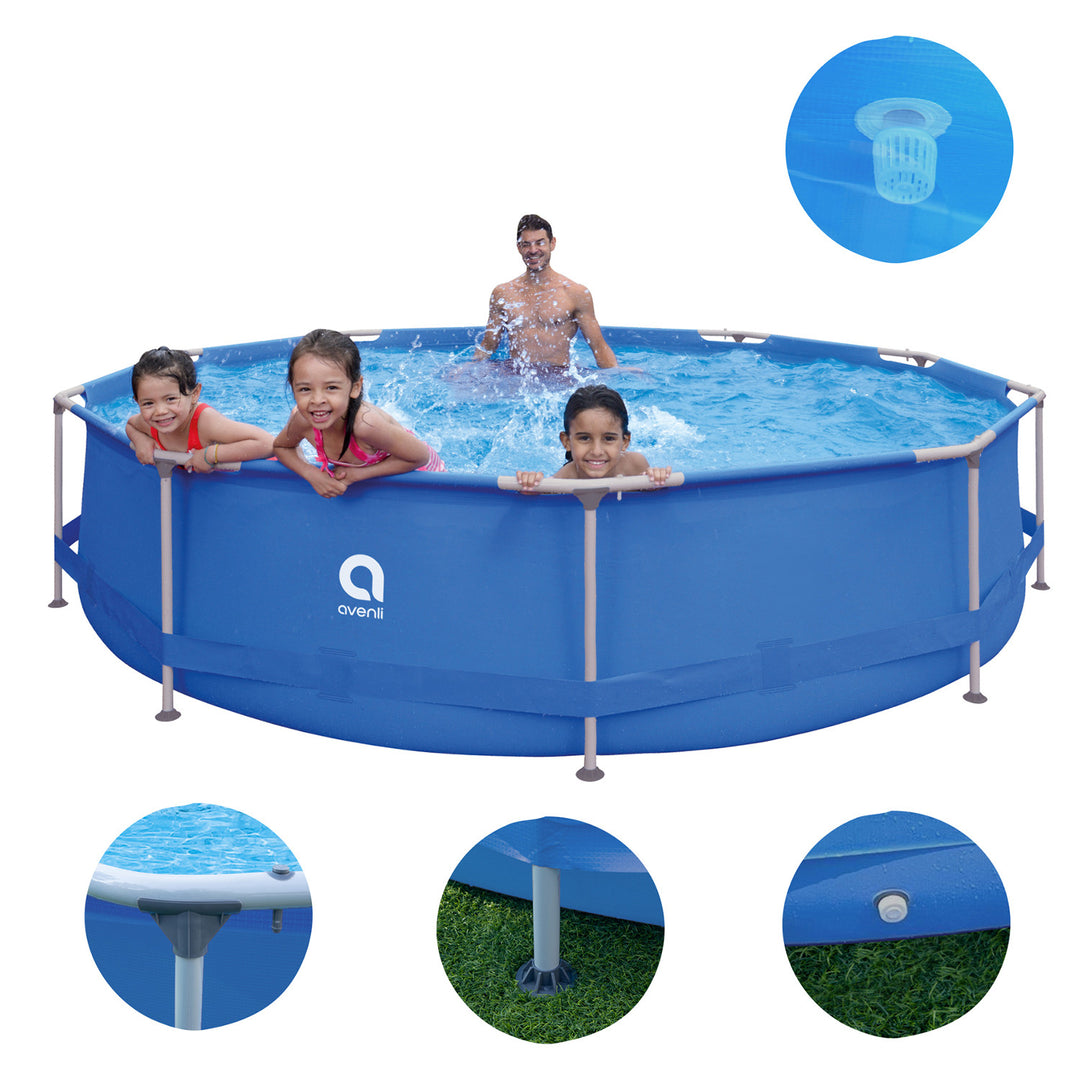 AVENLI Rund-Rahmenpool 366 x 76, Set, Fassungsvermögen 6125 l