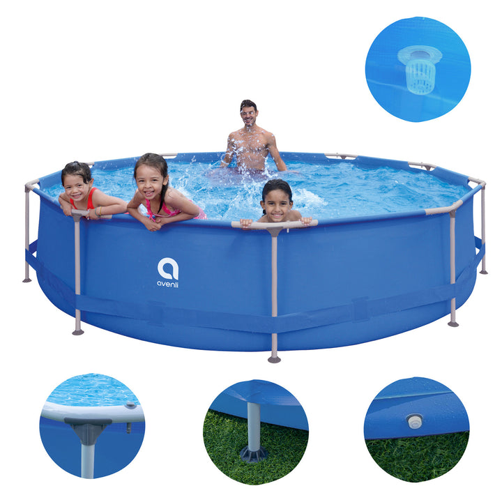 AVENLI Rund-Rahmenpool 366 x 76, Set, Fassungsvermögen 6125 l