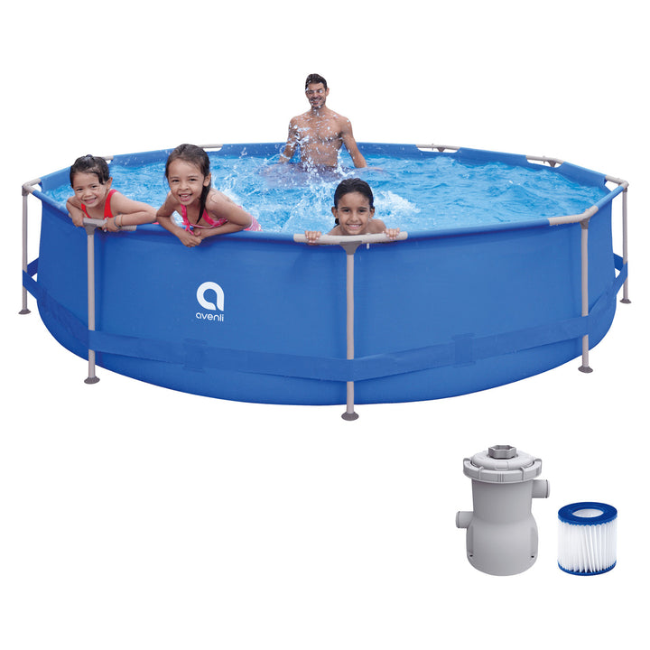 AVENLI Rund-Rahmenpool 366 x 76, Set, Fassungsvermögen 6125 l