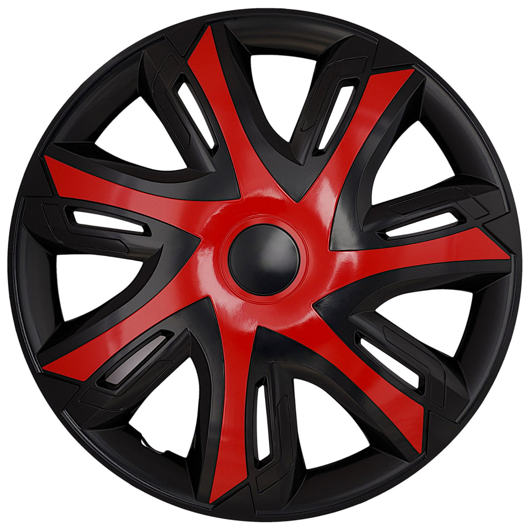 Universelle 15-Zoll-Radkappen NRM N-Power rot/schwarz, 4 Stück