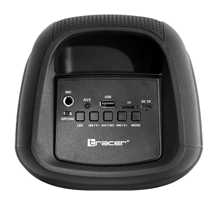 Tracer kabelloser Lautsprecher, Bluetooth 5.0, 20 W RMS-Leistung, Karaoke-Modus, Mikrofon, Powervox P2 TWS