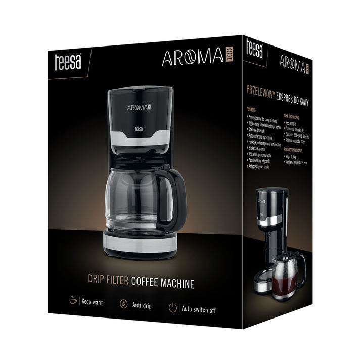 Teesa AROMA 100 Filterkaffeemaschine, 1,5 l, Leistung 1000 W