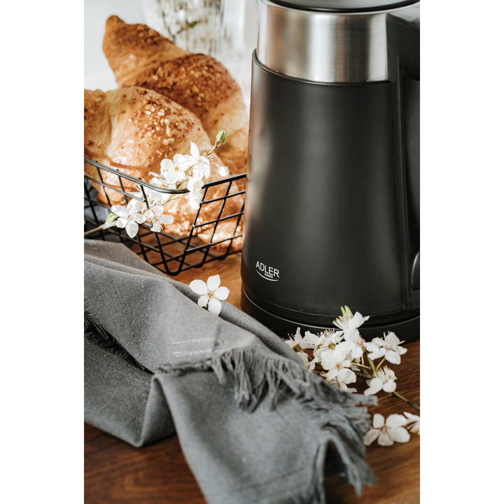 Adler-Wasserkocher, aus Metall, 0,6 l, leise, 800 W, schwarz. AD 1372