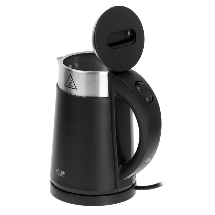 Adler-Wasserkocher, aus Metall, 0,6 l, leise, 800 W, schwarz. AD 1372