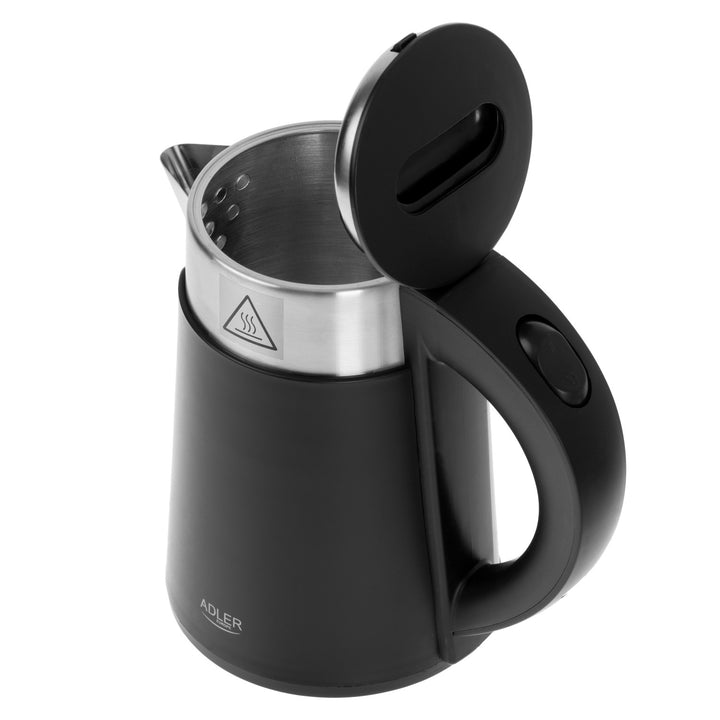 Adler-Wasserkocher, aus Metall, 0,6 l, leise, 800 W, schwarz. AD 1372