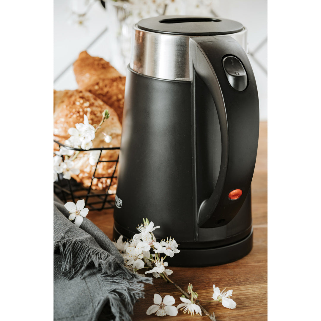 Adler-Wasserkocher, aus Metall, 0,6 l, leise, 800 W, schwarz. AD 1372