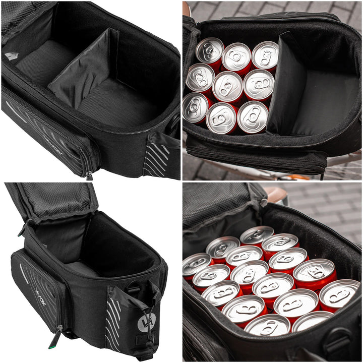 Tasche, Fahrradtasche für den Gepäckträger, hinten, Fassungsvermögen 12 l, wasserdicht, Vayox