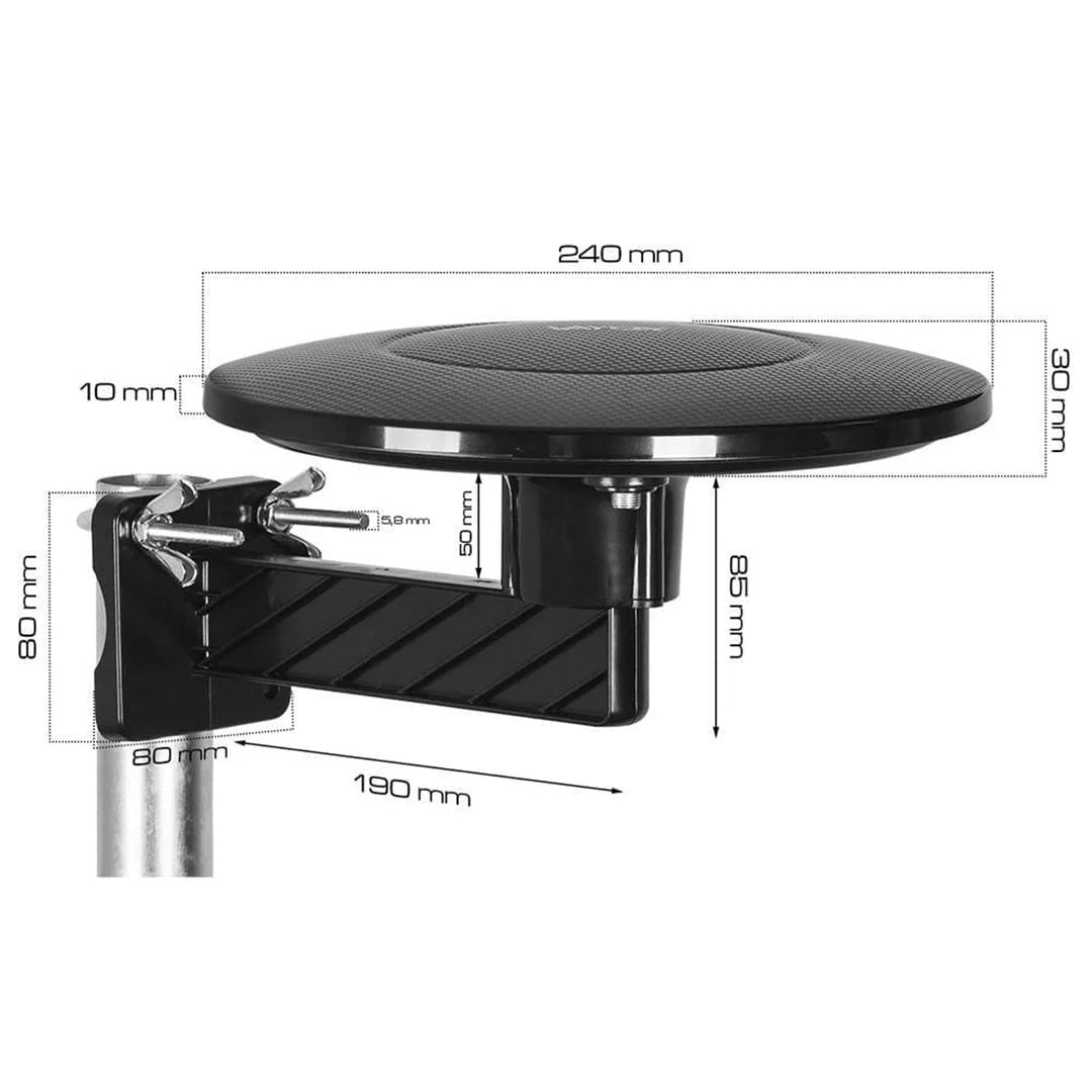 DVBT-2-Antenne für terrestrisches Fernsehen, omnidirektional, MUX8, 4K, 5G-LTE-Filter, Digital360, Vayox