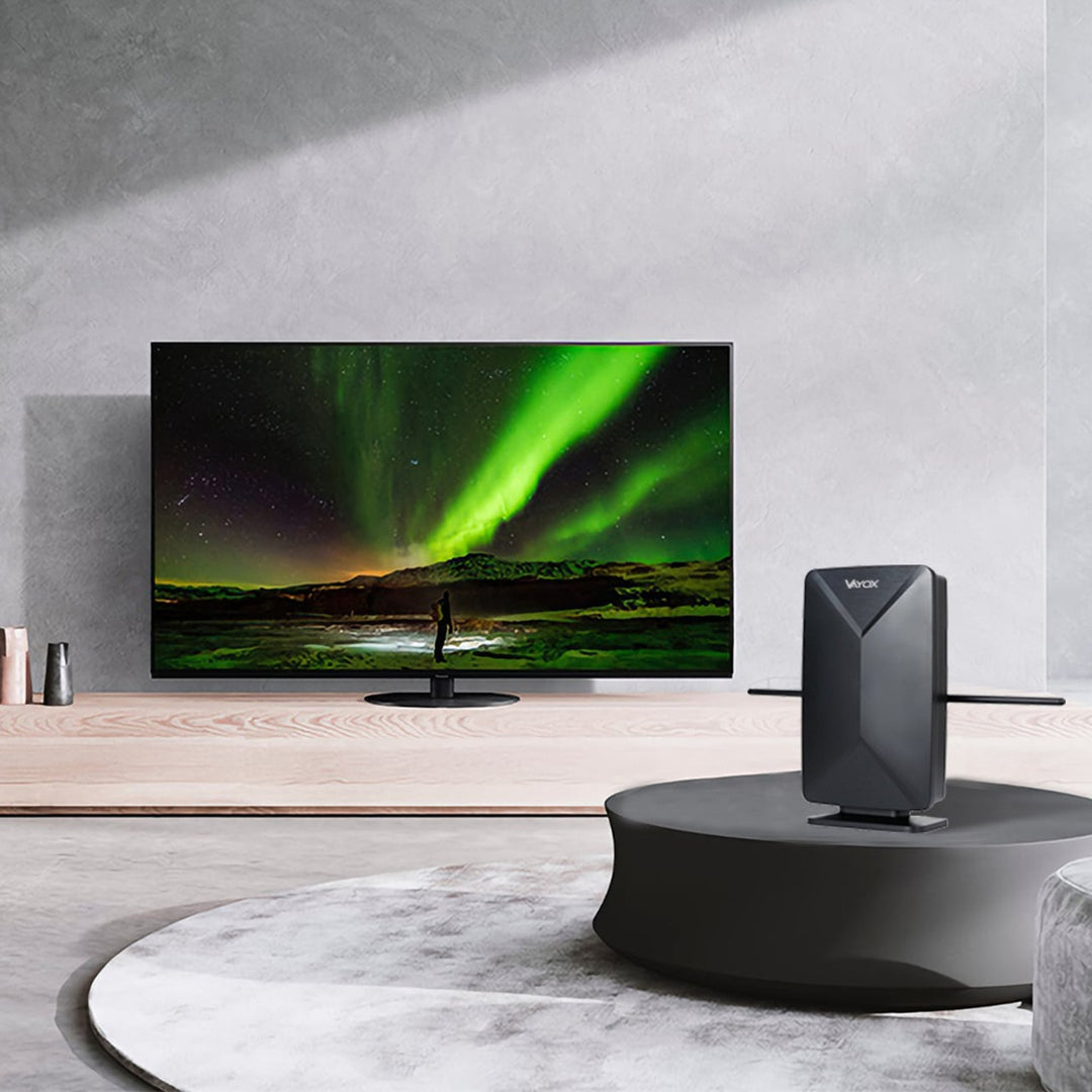Aktive Antenne, Zimmerantenne, Innenantenne, Außenantenne, DVB-T2, terrestrisches 4K-Fernsehen, Vayox