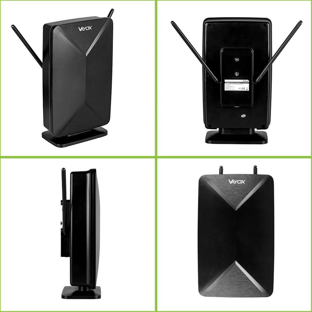 Aktive Antenne, Zimmerantenne, Innenantenne, Außenantenne, DVB-T2, terrestrisches 4K-Fernsehen, Vayox