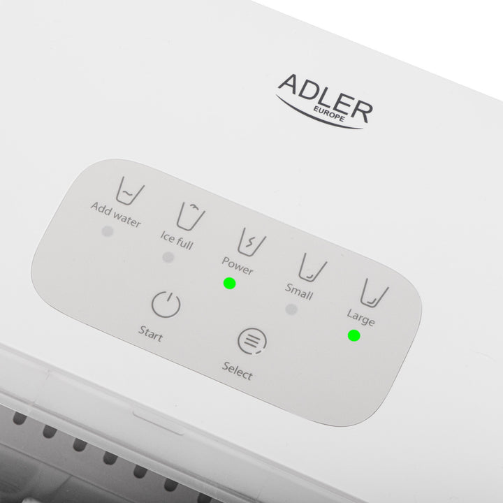 Eiswürfelmaschine, 12 kg/24 h, 2 Eiswürfelgrößen, Reinigungsmodus, leiser Betrieb, Touchscreen, AD 8800, Adler