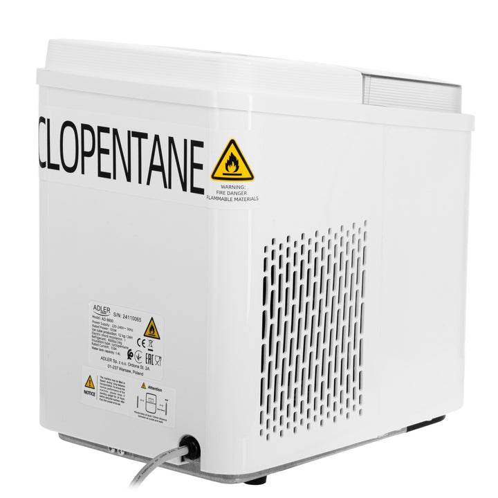 Eiswürfelmaschine, 12 kg/24 h, 2 Eiswürfelgrößen, Reinigungsmodus, leiser Betrieb, Touchscreen, AD 8800, Adler