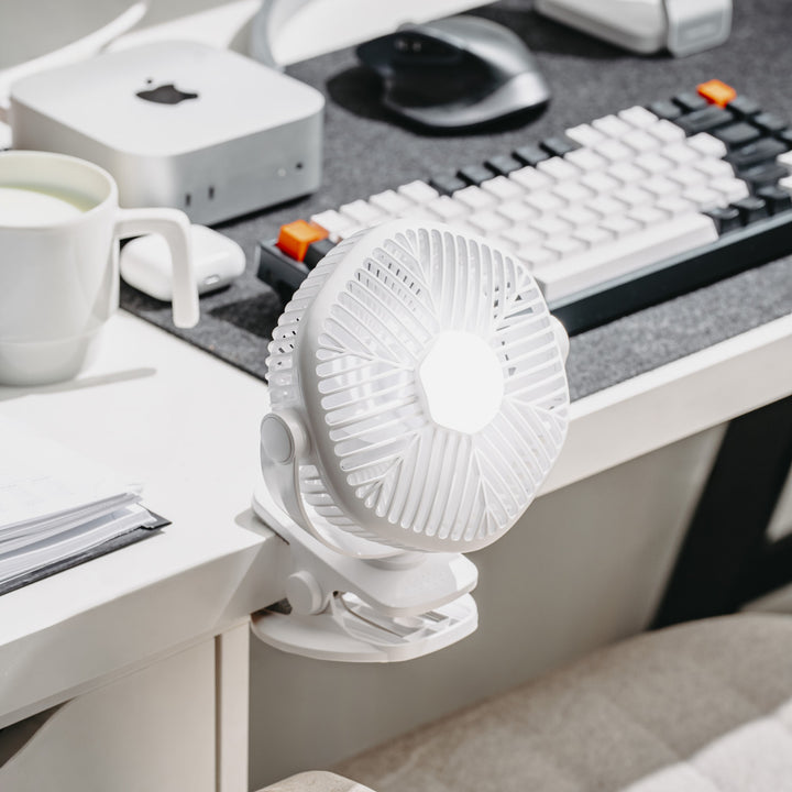 5"/12,7 cm Akku-Ventilator mit Clip – USB / LED, AD 7335, Adler