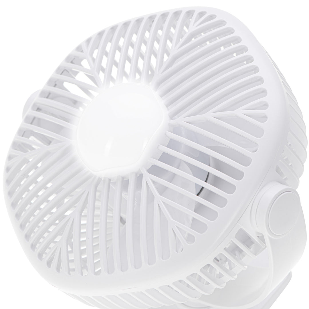 5"/12,7 cm Akku-Ventilator mit Clip – USB / LED, AD 7335, Adler