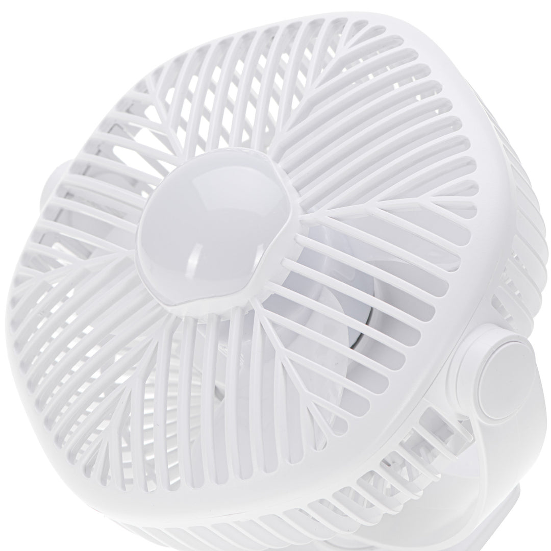 5"/12,7 cm Akku-Ventilator mit Clip – USB / LED, AD 7335, Adler