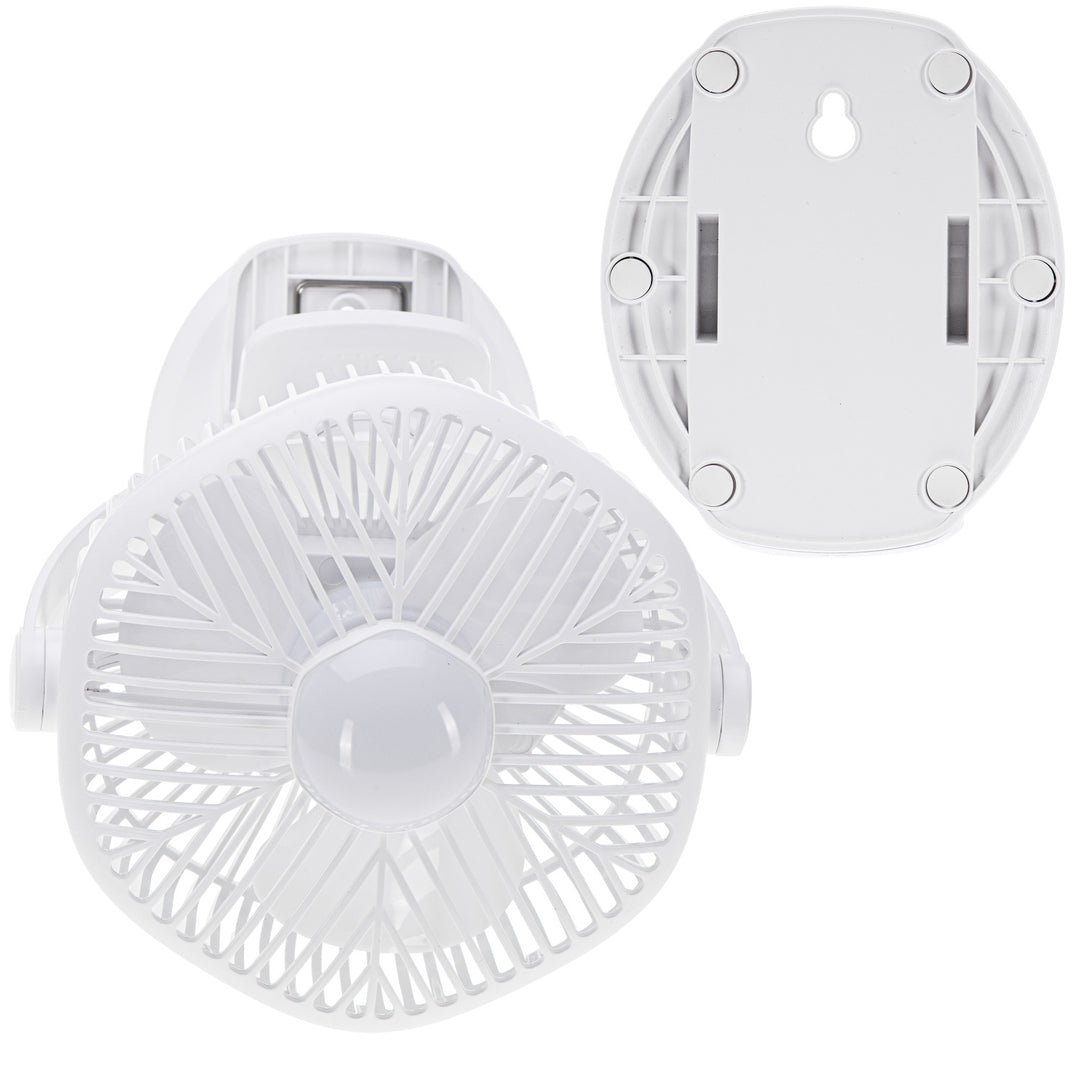 5"/12,7 cm Akku-Ventilator mit Clip – USB / LED, AD 7335, Adler
