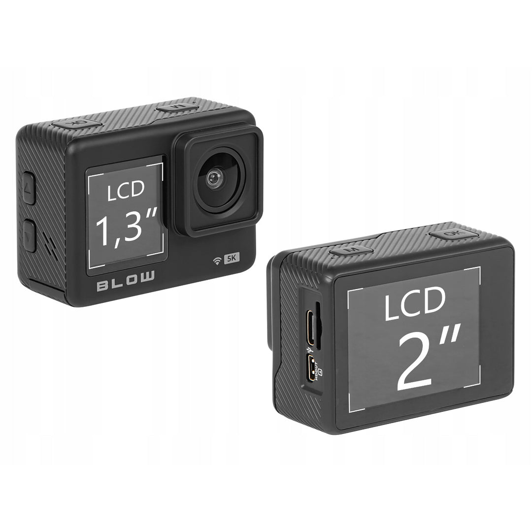 Pro4U 5K Blow Action-Kamera, 5K-Ultra-HD-Auflösung, 20 Megapixel, 160°-Weitwinkelobjektiv, wasserdicht, Fernbedienung, 78-568#